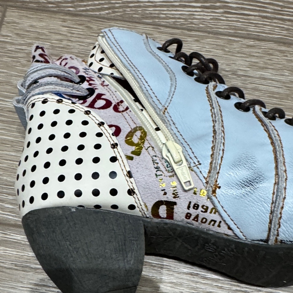 Unique Polka Dot Lace-Up Boots - Picture 8 of 8
